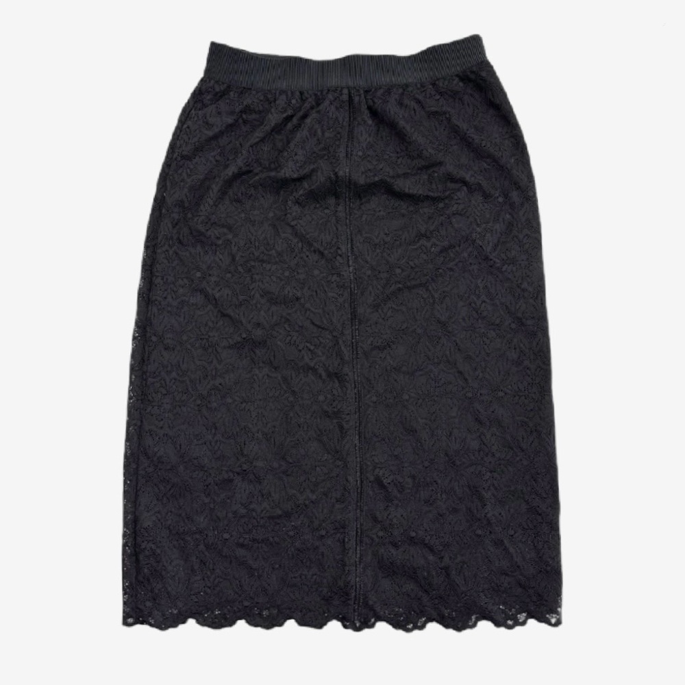 Aritzia Wilfred Midi Black Lace Pencil Skirt